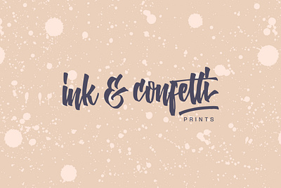 Ink & Confetti Logo branding design ink lettering logo organic print stationery typography vector