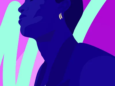 Living in colours 90s blue fashion flat illustration man pink portrait vector