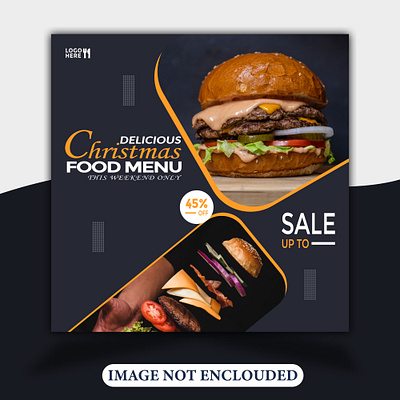 Food burger Social Media Post Banner graphic design logo ui