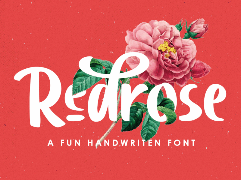 Redrose - a Fun Handwritten Font cursive freebies