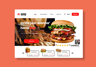 Desktop Fast Food Burger Menu branding concept concept art dailyui design illustration logo ui ux vector