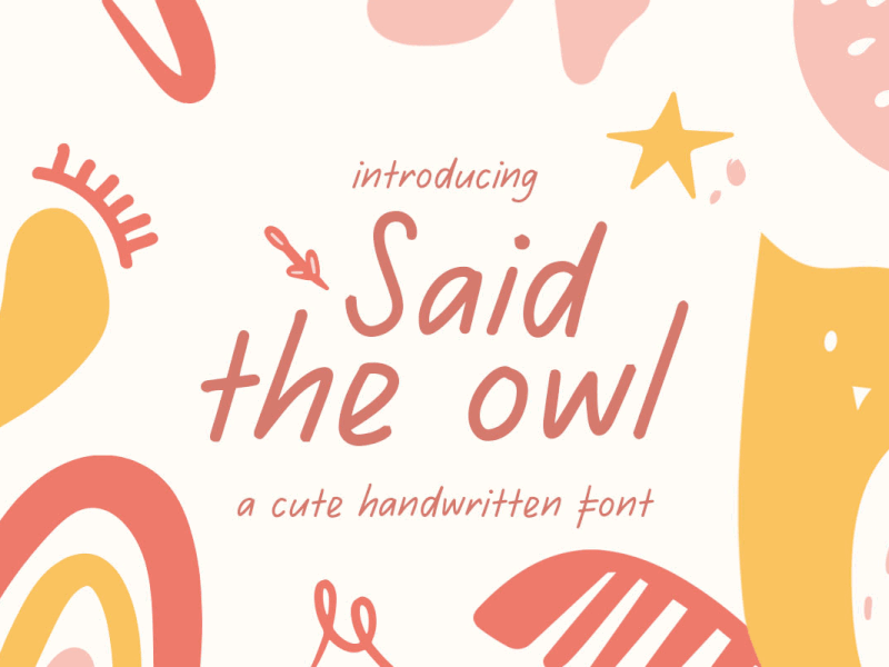 Said The Owl - Cute Handwritten Font family freebies