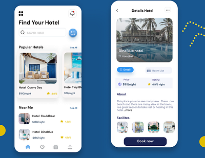 Booking Hotel App app mobiledesign ui uiux