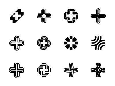 Pluses & crosses collection brandingdesign brandmark cross crosslogo customlogo design designspiration graphic design logodesigns logomark logomarks logos monogram plus