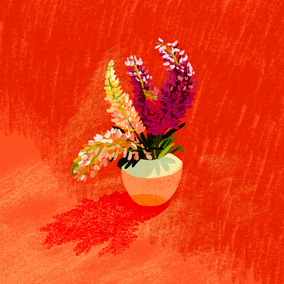 tangerine bunch citrus floral flowers orange painting still life sunny vase warm