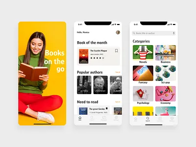Book app app apple book branding design events graphic design history illustration ios logo mobil mobile photos reading typography ui ux vector woman