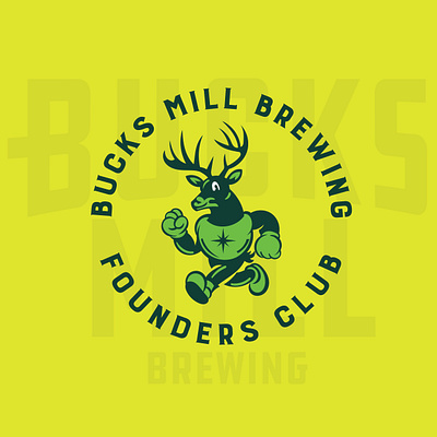 Bucks Mill Brewing Founding Members Badge badge beer brewery buck illustration lakes mascot minnesota