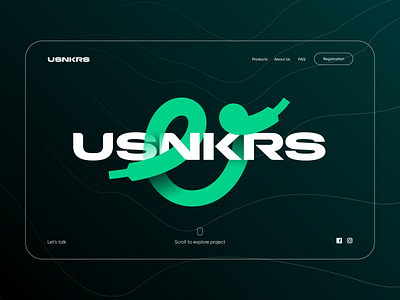USNKRS - Concept logo design icon logo logodesign logotype monogram sale shoelaces sign sneakers snkrs symbol u u letter u logo wordmark