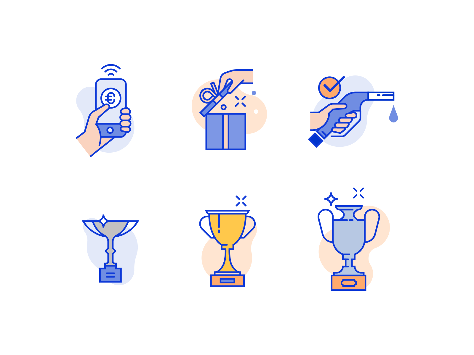 Waylet app icons illustration spots vector
