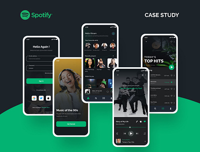 Spotify App Redesigned - UI/UX android figma ios mobile app music app photoshop spotify ui ui design user interface ux ux design