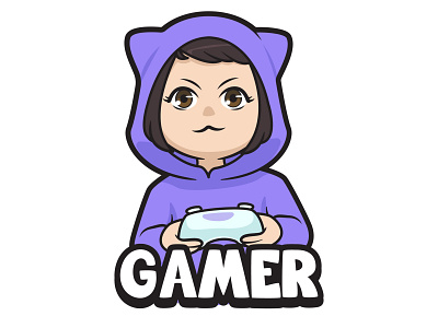 MASCOT LOGO 2d animation art brand identity branding design gamer girl graphic design icon design illustration illustrator logo logo design mascot logo motion graphics photoshop social media twitch vector vector art