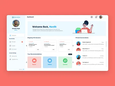Dashboard User Interface | Mentoring Platform dashboard design edtech figma homepage interface layout mentorship navbar startup ui uiux ux web web design webdesign