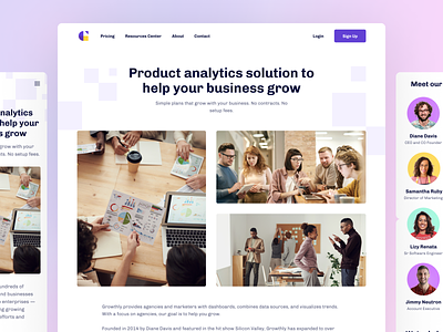 Growthly - SaaS Company About Us Page about us analytics app business company design marketing minimal mobile modern our team responsive saas sales start up tech technology ui ux
