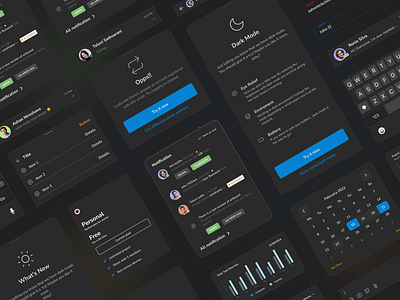 Project management component library (v 0.1) app design auto layout component dark mode design figma ios kit library light mode message mobile ui notification bar premium screen project management ui ui design ui kit ux variant
