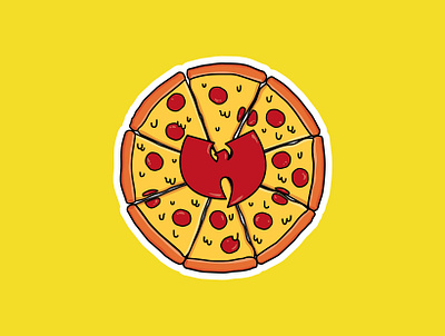 Wu-pie badpie fastfood food graphic design illustration pepperoni pizza rap sticker vector wu tang