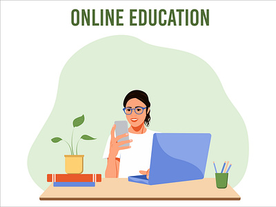 girl in faceless style design education faceless illustration landing page online site university vector