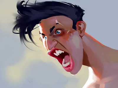 Angry portrait illustration