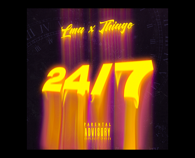 24/7 - LMA X THIAGO album cover design graphic design song cover typography