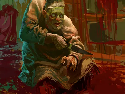 Zombie cook illustration