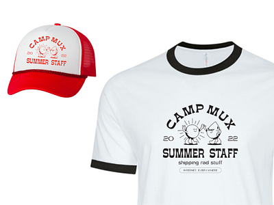 Camp MUX Swag branding charicature clothing design design graphic design illustration logo outdoors procreate