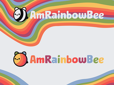 AmRainbowBee animal bee branding cute design honey logo rainbow sebm typography