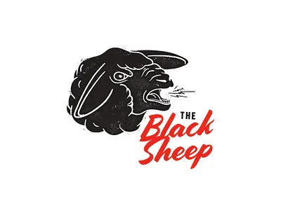 The Black Sheep branding distressed hand drawn illustration logo vector