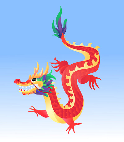 Chinese Dragon animal art design illustration vector