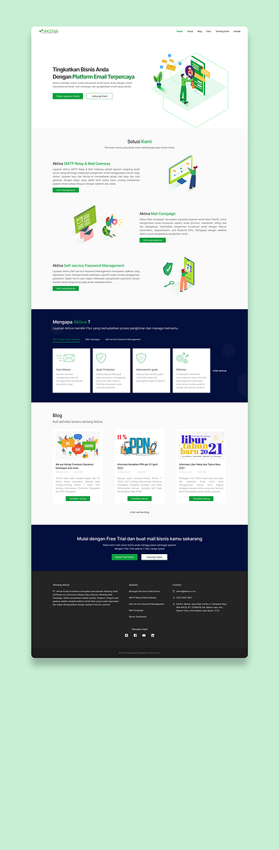 Aktiva Website #porfolio #ptaktivakreasiinvestama 3d animation app branding clean design flat graphic design illustration landing page logo motion graphics ui web web design
