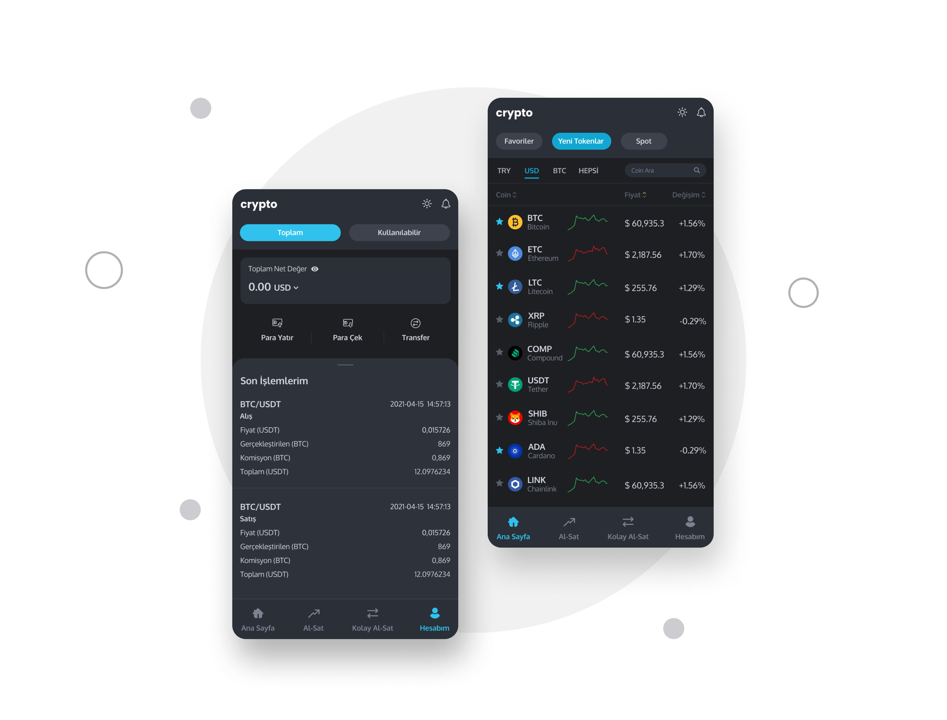 Cryptocurrency App UI Design by Cennet Senturk on Dribbble