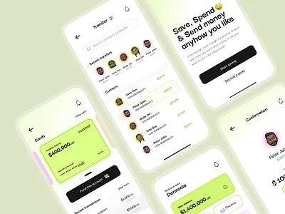 Money transfer design illustration ui uiux ux vector