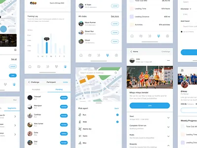 Xtramiles Sports Tracker - Mobile App 🏃🏻 (Part 3) app design cardio challenge design exercise fitness group challenge gym mobile run sport sport app sport tracker ui design uiux workout yoga