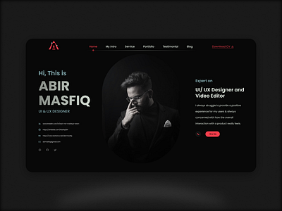 Personal Portfolio UI Design black creative cv dark darktheme design figma personal portfolio portfolio ui ui design