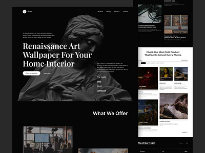 RenAge - Landing Page architecture art building dark theme history home home page house interior interior design landing page museum renaissance ui ui design uiux web web design website