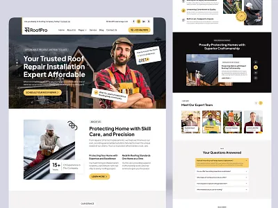 Roofing Contractor Company Website Design carpentry homepage landing page renovation residentialroofing roofers roofing roofing company roofing contractor roofing landing page roofing website rooftop website uiuxdesign web design website