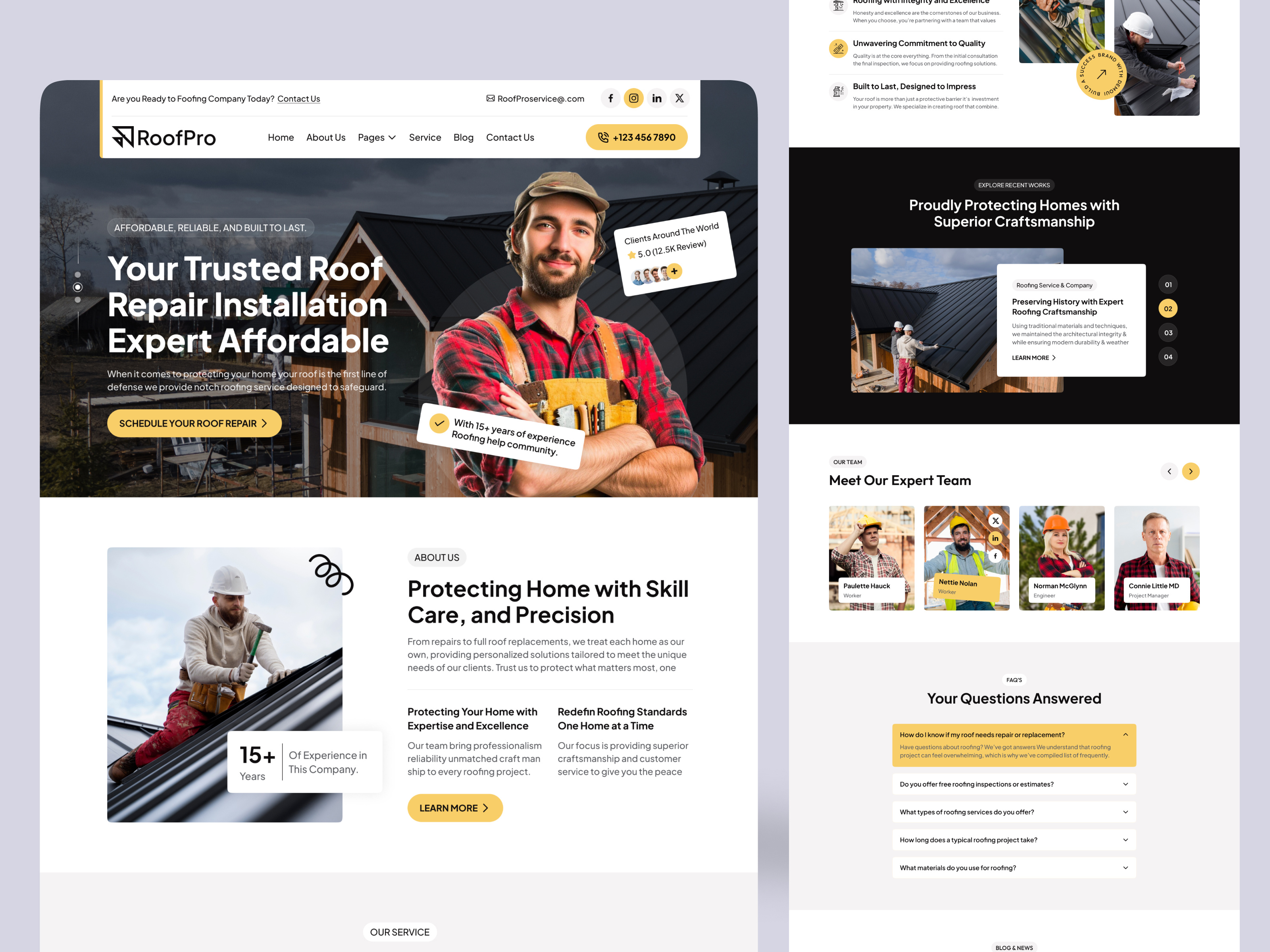 Example of Website Design For Handyman Services