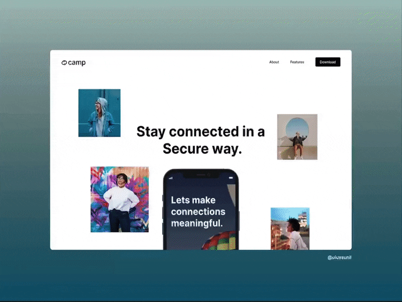 website design - Messaging app. animation design home homepage landigpage landingpage motion graphics site uidesign uiux uxui webpage website werinterface