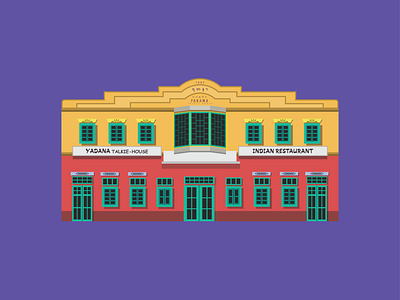 The Yadana Talkie-House architecture burma graphic graphic design illustration illustrator kalaw mya myanmar vector