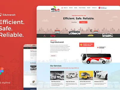City Bus Transit Website Design branding design homepage illustration interaction landing logo page ui website