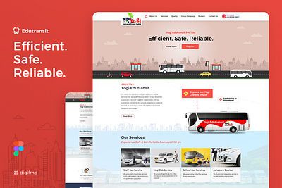 City Bus Transit Website Design branding design homepage illustration interaction landing logo page ui website