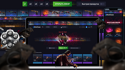 ShotCase WebSite design. CS-GO Cases art case counter strike csgo design shots ui ux