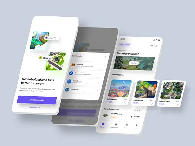 Meta Land blockchain design illustration logo metaverse mobile app design mobile design mobile ui mobile ui design ui ui design uiux web3