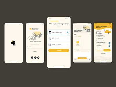 Evernote+Gawq app ui uidesign