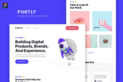 Portly — Figma Portfolio Template app branding design figma finance graphic design insurance landing page motion graphics parallax portfolio portfolio template ui ui design uikit ux ux design web development website