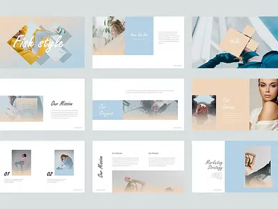 Fish style Google Slides Templates branding design designposter fashion flat graphic design illustration keynote layout luxury marketing minimal modern motion graphics powerpoint slides templates stockshape style google ui vector