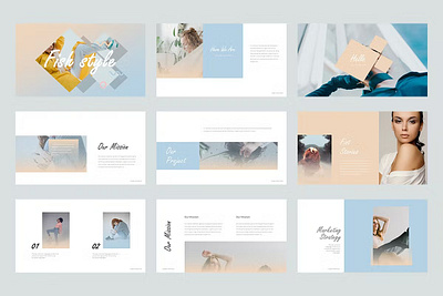 Fish style Google Slides Templates branding design designposter fashion flat graphic design illustration keynote layout luxury marketing minimal modern motion graphics powerpoint slides templates stockshape style google ui vector