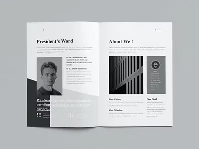 FREE Creative Annual Report book business company company profile corporate creative design facing facing pages marketing minimalist pages print print design print template profile project pubric pubric print strategy