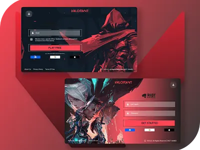 Valorant Redesign Login & Sign Up Page branding figma graphic design login signup typography ui ui design uiux valorant