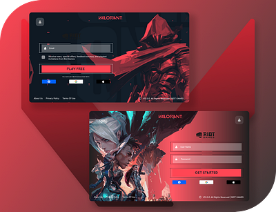 Valorant Redesign Login & Sign Up Page branding figma graphic design login signup typography ui ui design uiux valorant