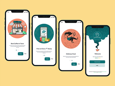 Coffee Shop Mobile App. illustration ui design