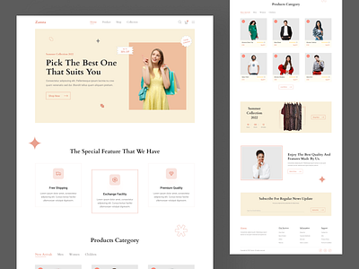 Zamta - Fashion Store Landing Page 🔥 branding clothing store clothing store website creative design customer ecommerce fashion store fashion store web exploration fashion store website figma landing page landing page design modern design online fashion store saas trending design ui ui design web design web exploration